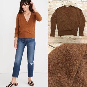 Madewell Front-Wrap Pullover Sweater In Coziest Yarn